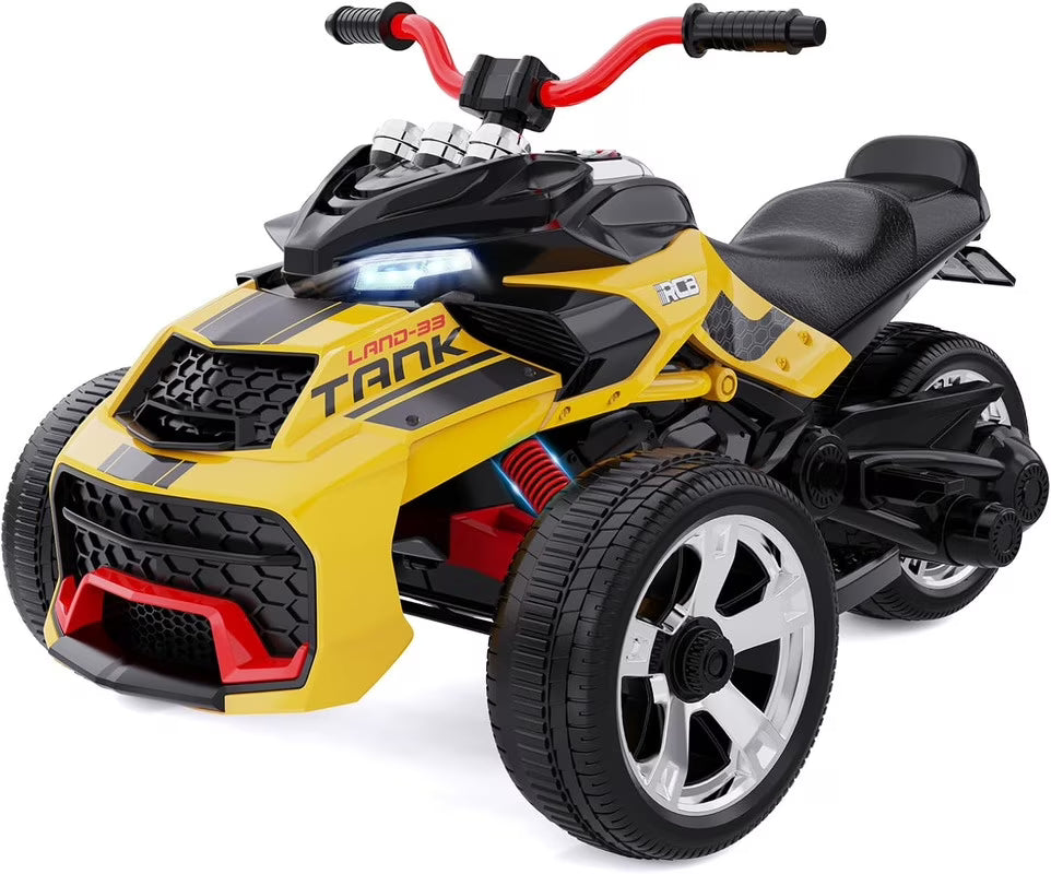 RCB 12V Electric Ride-On,Dual Motors,Music,Up to 5 mph,3 Wheel ATV Style for Kids Ages 3+,Black - image 4