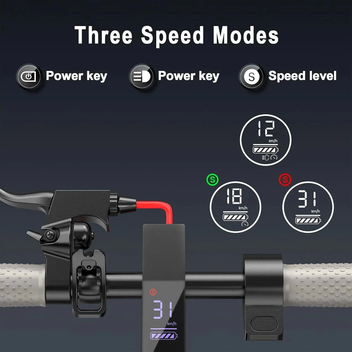 Electric Scooter - 8.5" Solid Tires, 350W Motor, Up to 19 MPH and 21-23 Miles Long-Range Portable Foldable Commuting Scooter for Adults with Double Braking System and App - image 7
