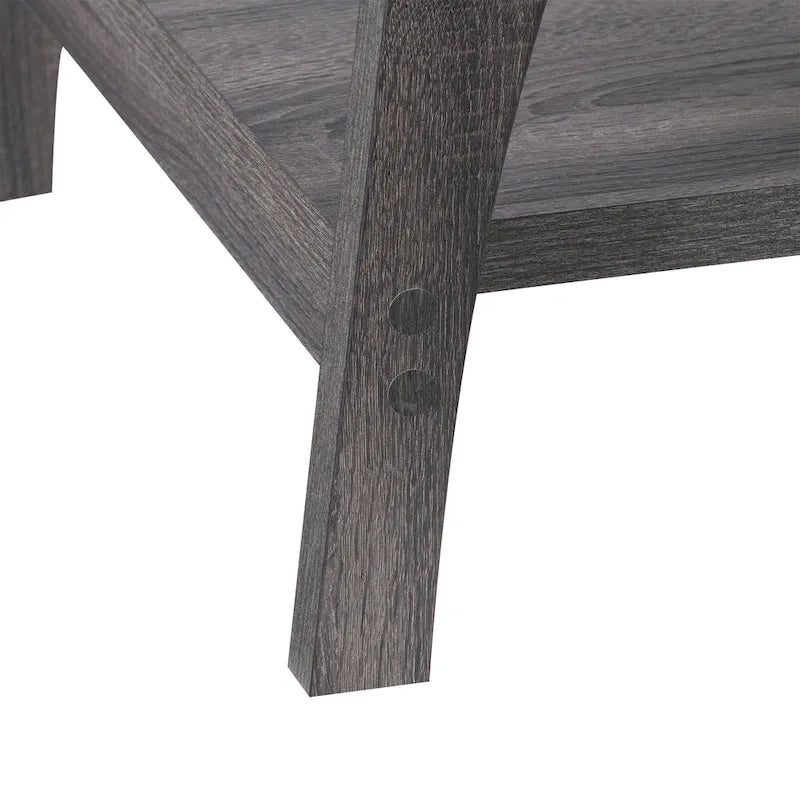 Dark Grey Hollywood Coffee Table with Storage Shelf - image 6
