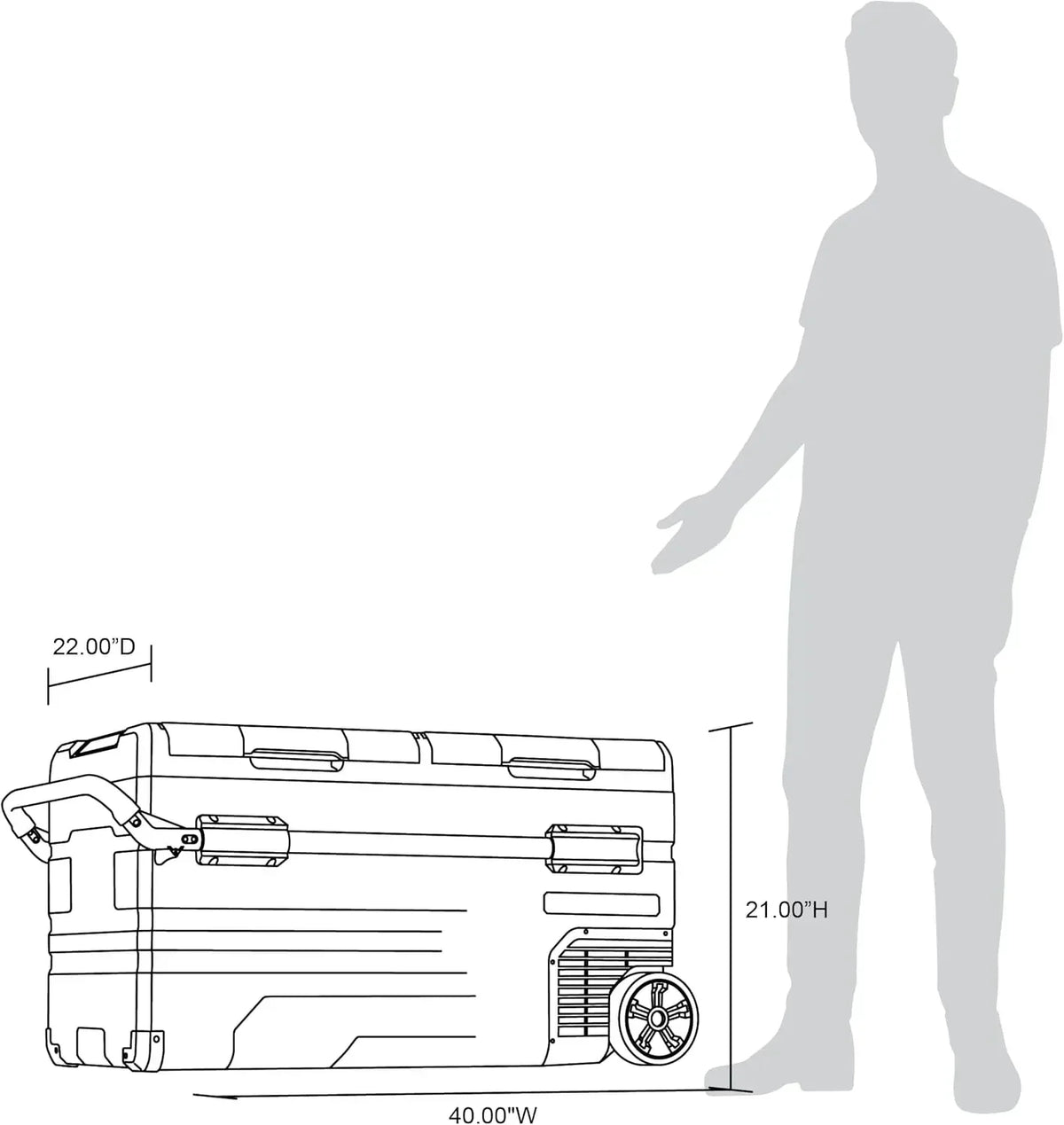 48 Qt. Portable 12v Electric Cooler with LG Compressor, Fridge and Freezer, Rugged Wheels, and Solar Power Input, Perfect Plug-In Cooler for Camping, Trucks, Travel, Car and Home - image 16