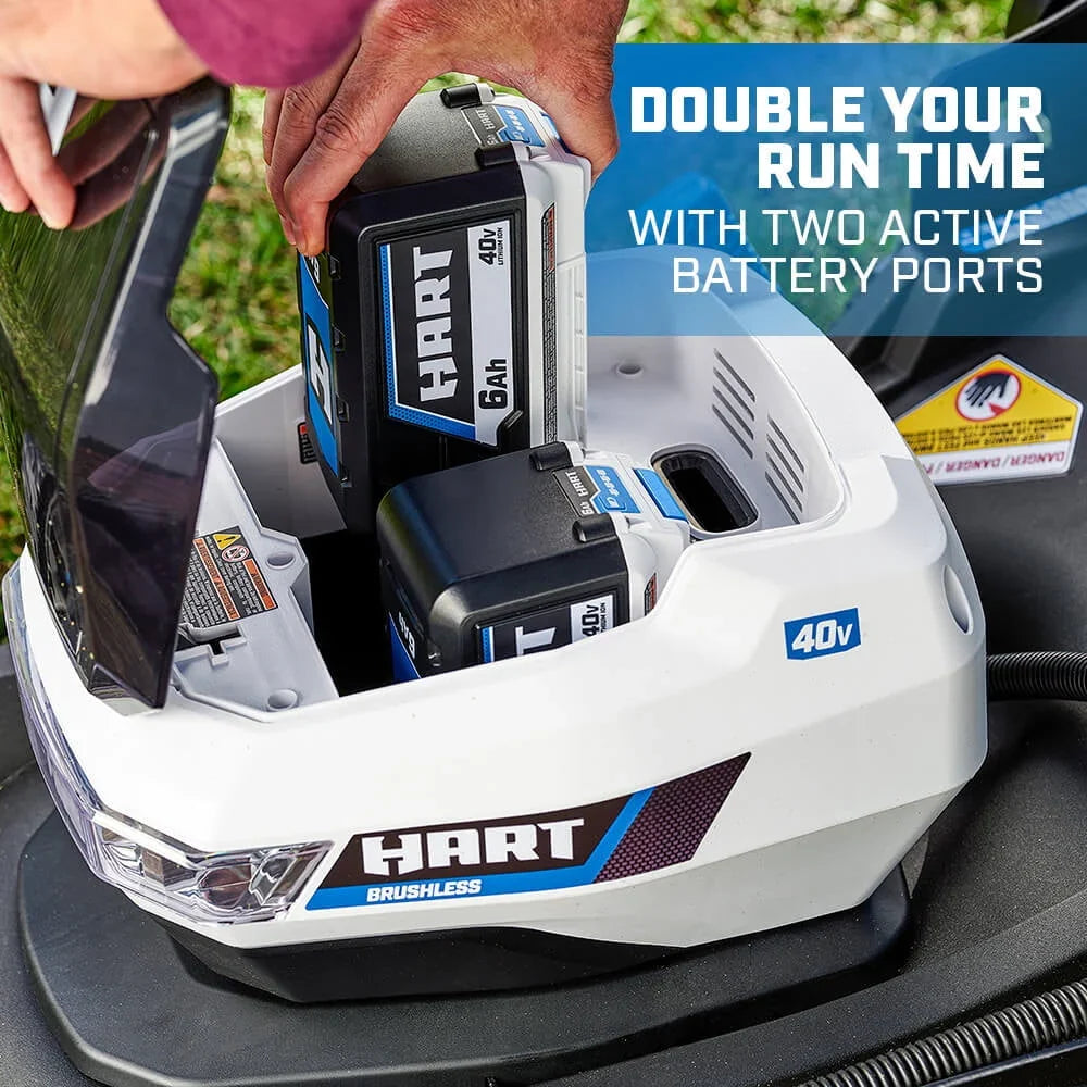 HART 40-Volt 21-inch Supercharge 3-in-1 Self-Propelled Mower Kit, (2) 6.0Ah Lithium-Ion Batteries - image 9