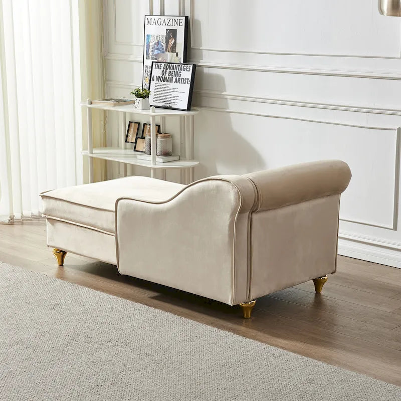 Contemporary Velvet Chaise Lounge Chair with Storage - image 30