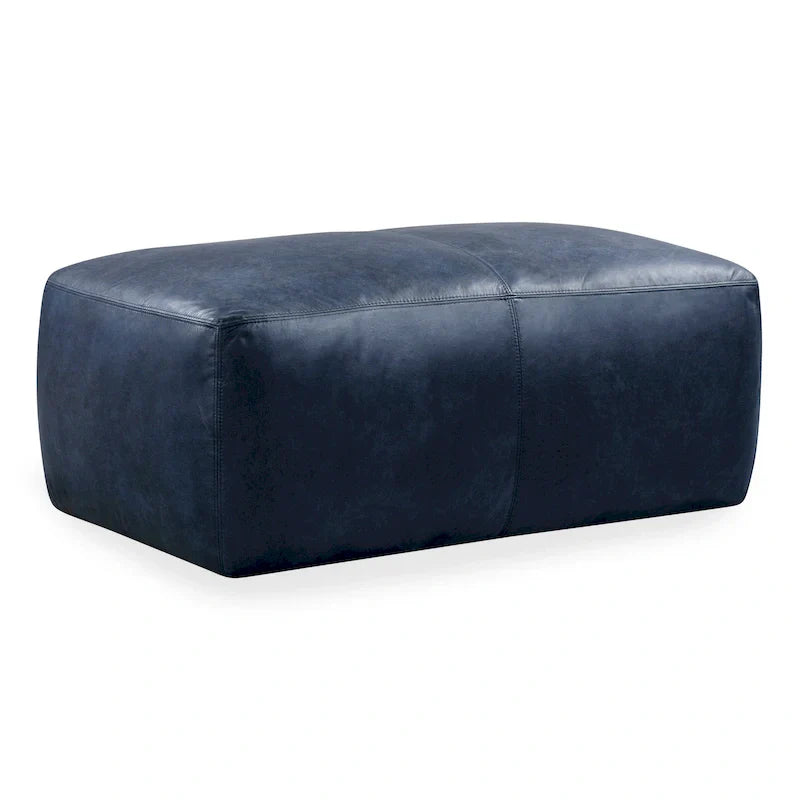 Poly & Bark Denver Leather Ottoman - Authentic Full Grain Italian Leather - image 6