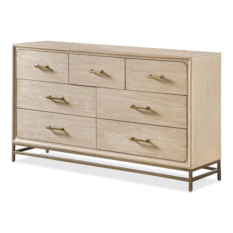 Drayden Transitional Solid Wood 7-Drawer Dresser with Metal Legs by Furniture of America - image 9