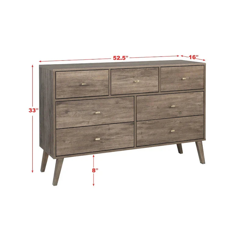 Prepac Milo 7-Drawer Dresser in Mid-Century Modern Style - image 13