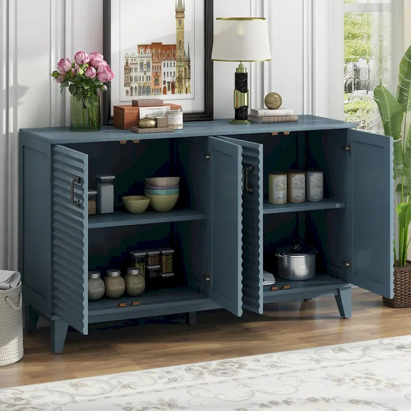 Large 4-Door Sideboard Buffet with Adjustable Shelves for Ample Storage - image 23