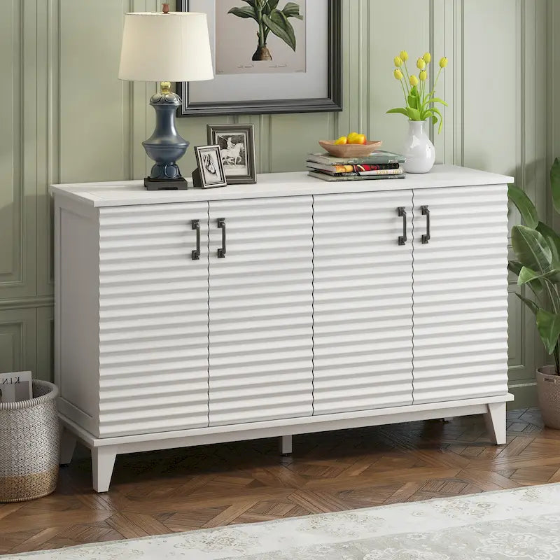 Large 4-Door Sideboard Buffet with Adjustable Shelves for Ample Storage - image 6