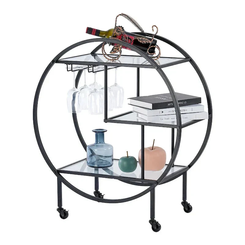 Chic Mobile Bar Cart - Elegant Drink Cabinet for Home & Entertaining - image 3