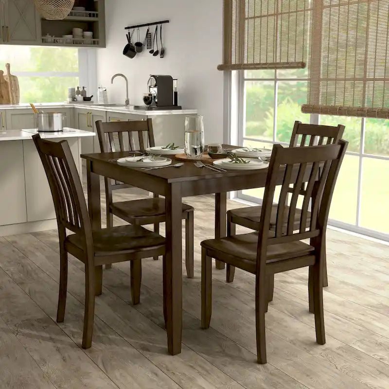 Denhour DH Basic Traditional Solid Wood 5-Piece Dining Set - image 4
