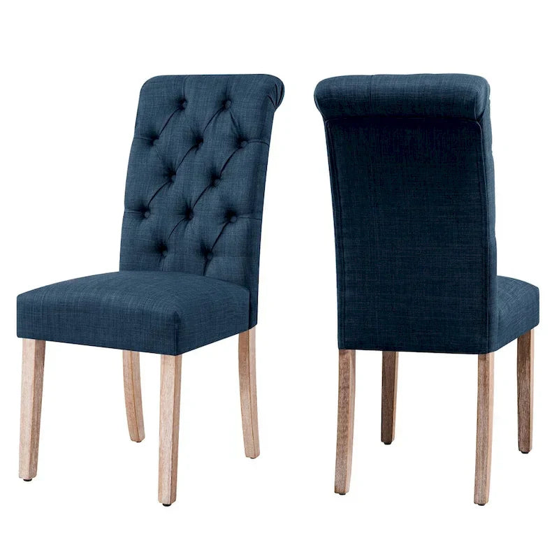 CHUN YI Modern Linen Parsons Dining Chairs - Set of 2 with Button Detail - image 3