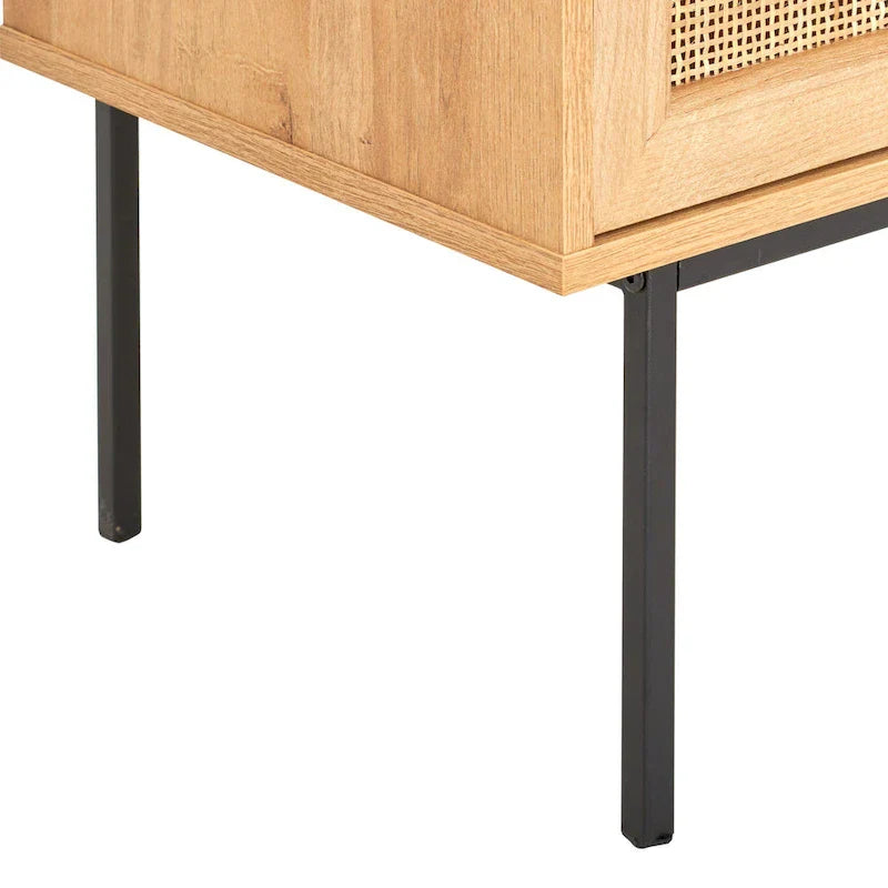 2-Door Rattan Storage Cabinet with Sideboard Design - image 11