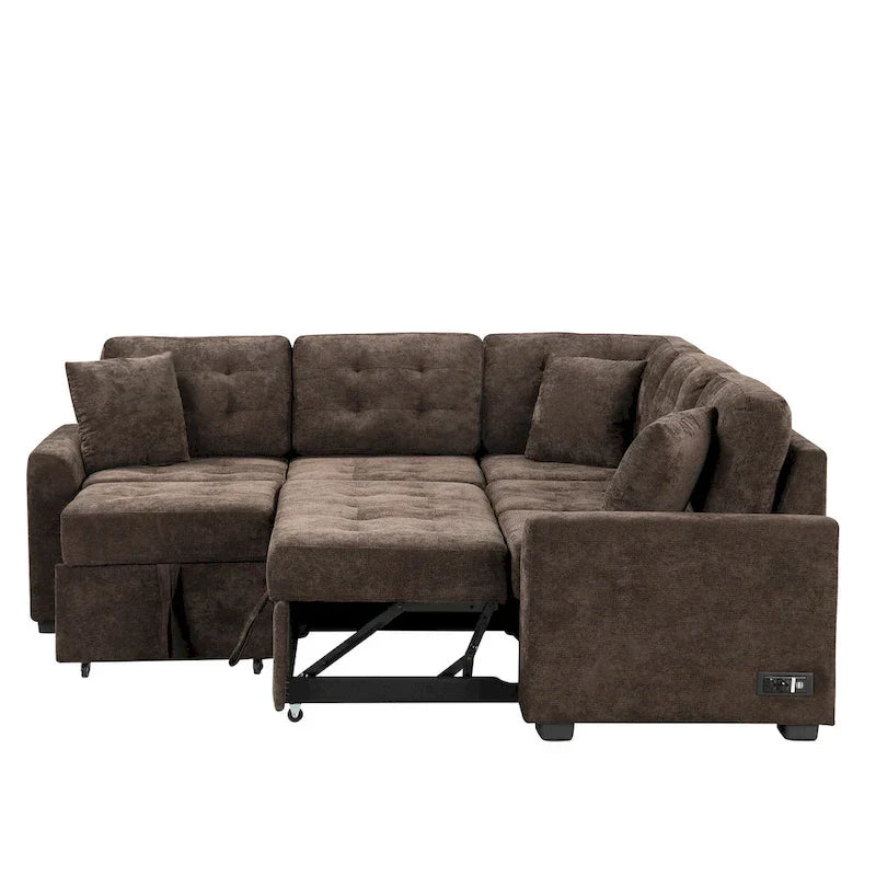 Roomfitters L-Shaped Pull-Out Sofa Bed with Wheels, USB Ports, and Power Outlets – Versatile Sleeper Sofa for Ultimate Living Room Comfort - image 17