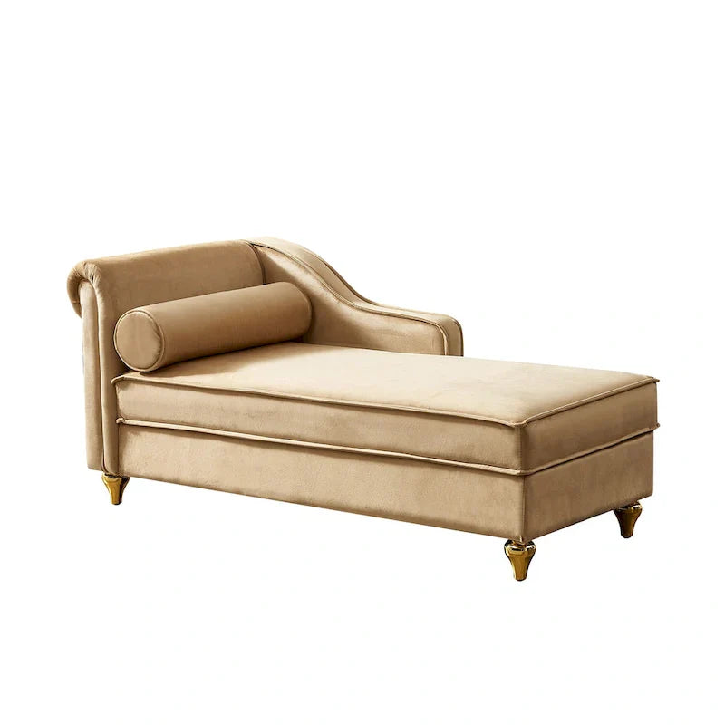 Contemporary Velvet Chaise Lounge Chair with Storage - image 13