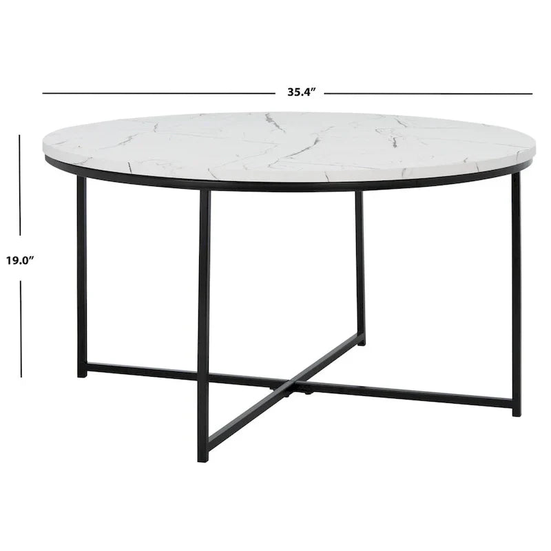 SAFAVIEH Alverda Marble Coffee Table - Dimensions: 35" W x 35" D x 19" H - image 9