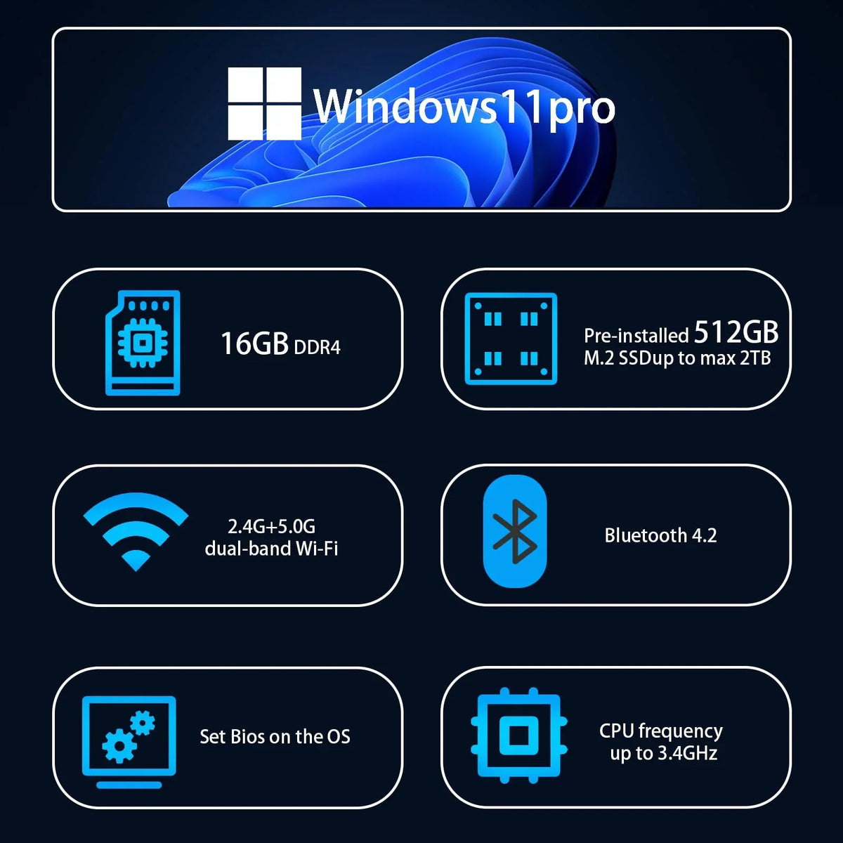 DreamQuest Mini Desktop Computer Windows 11 Pro Preinstalled - image 2