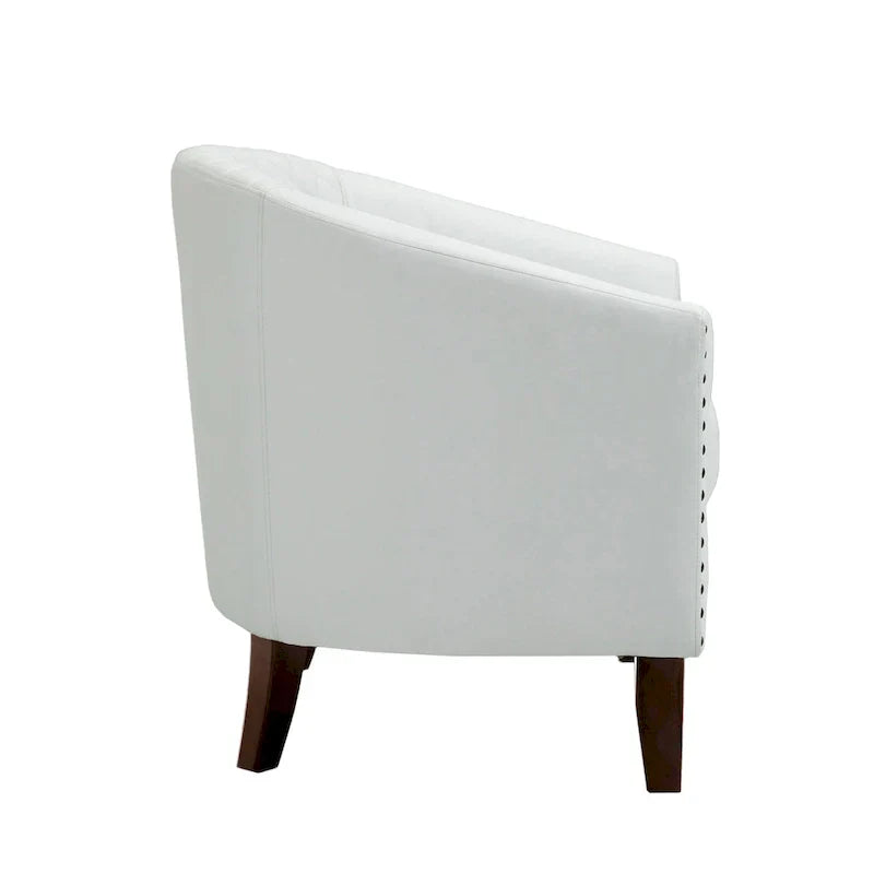 Ethan Barrel Accent Chair in PU Leather with Nailhead Detailing - image 27