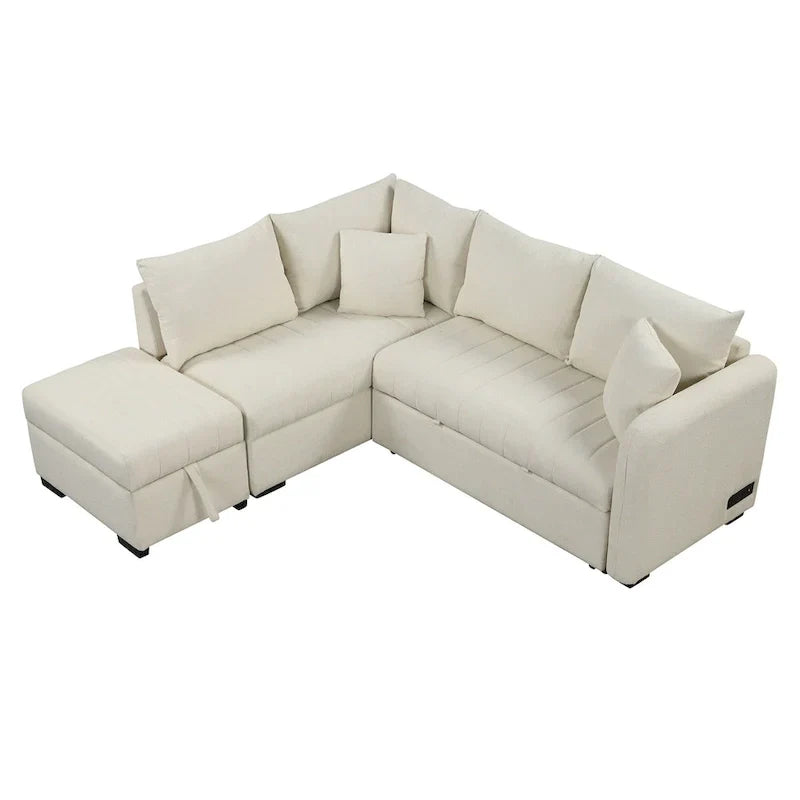 Roomfitters L-Shaped Sleeper Sofa with USB Ports, Power Outlets, and Versatile Storage Ottoman - image 13