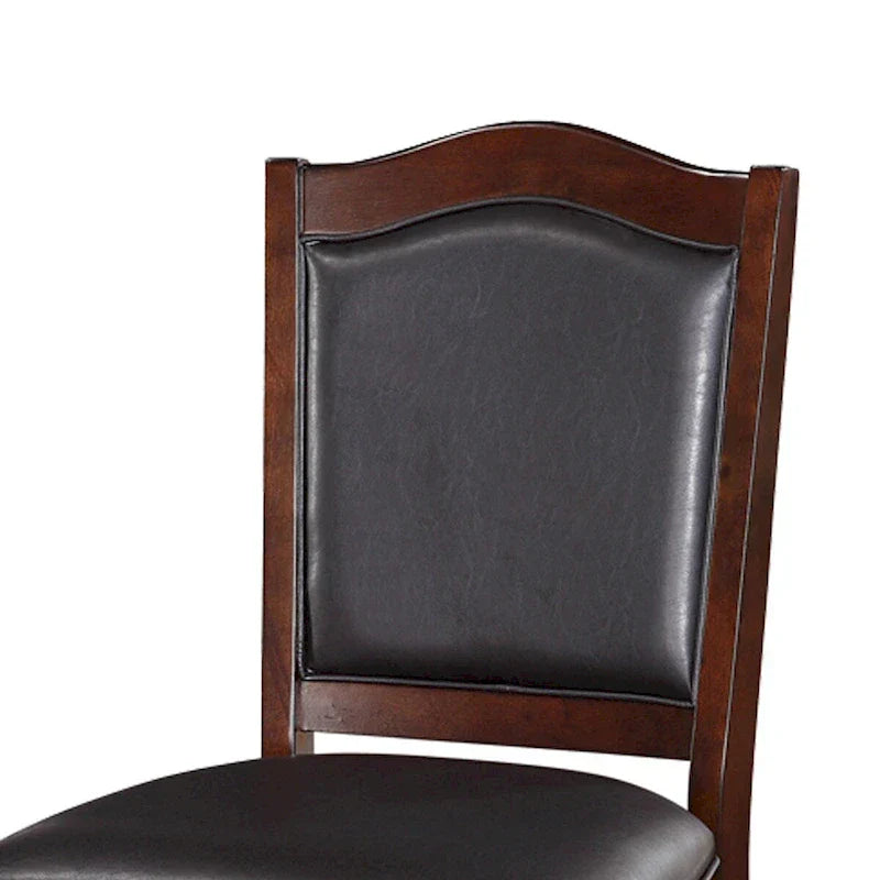 Upholstered Counter Height Chairs  Espresso Wood with Faux Leather - image 4