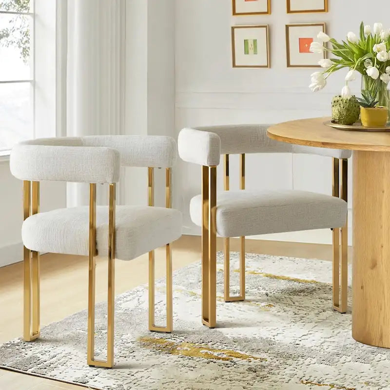 Set of 2 Chenille Upholstered Armchairs - image 8