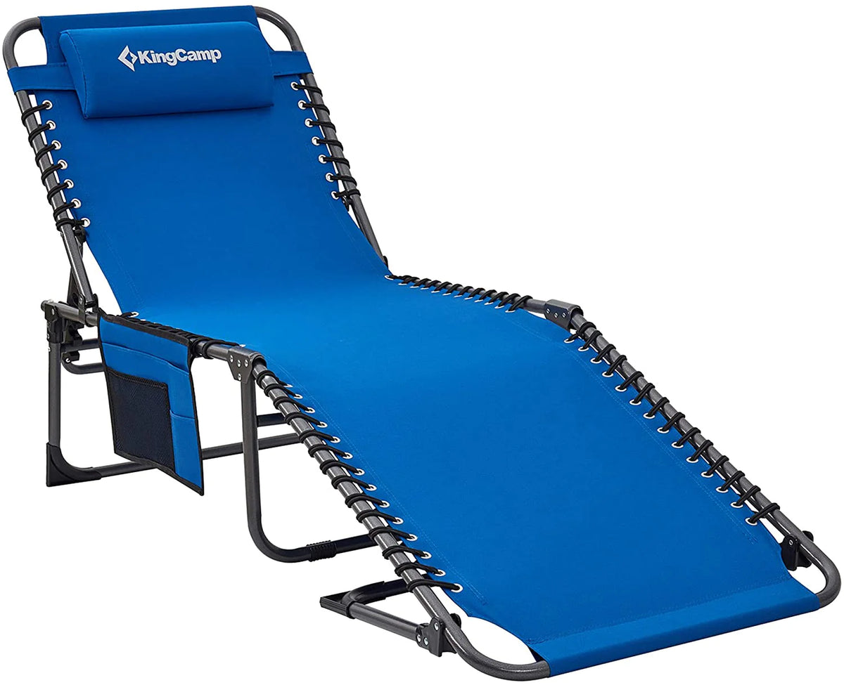Adjustable 4-Position Folding Chaise Lounge Chair with Pillow Pocket, Supports 265lbs - image 8