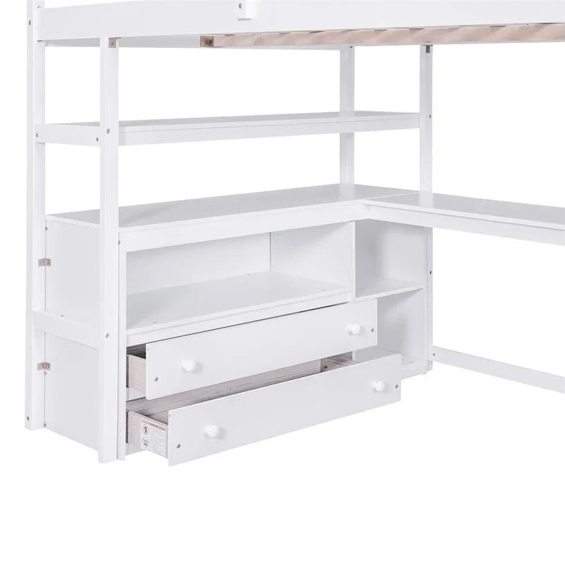 Merax Loft Bed with Integrated Desk and Storage Shelves - image 18