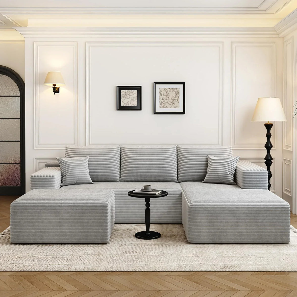 107.5" Cloud Modular Sectional Sofa Couch with L-Shape Chaise,Modern Minimalist Upholstered Couches for Living Room Bedroom,Deep Seat Corner Couch .No Assembly Required (Black,Left Facing Chaise) - image 19