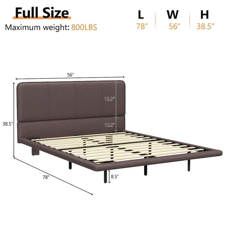 Christopher Knight Home Korli Contemporary Upholstered Leather Floating Bed Frame and Headboard Set with LED Lighting - image 16