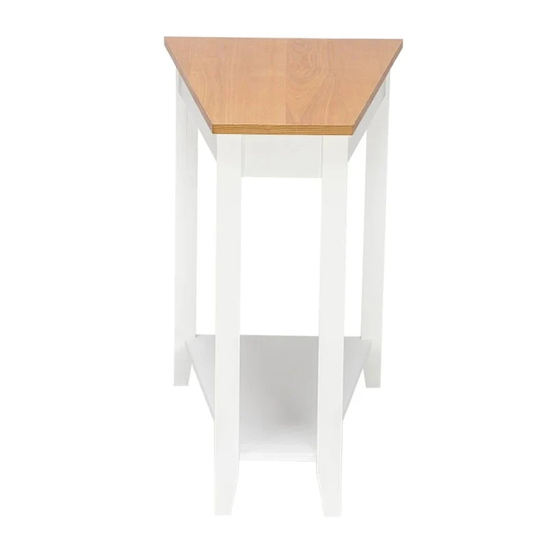 White MDF 24-Inch Wide 2-Tier Narrow Nightstand and Sofa Table - image 5