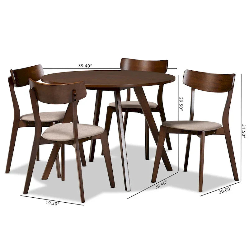 Rika 5-Piece Mid-Century Modern Transitional Dining Set - image 12