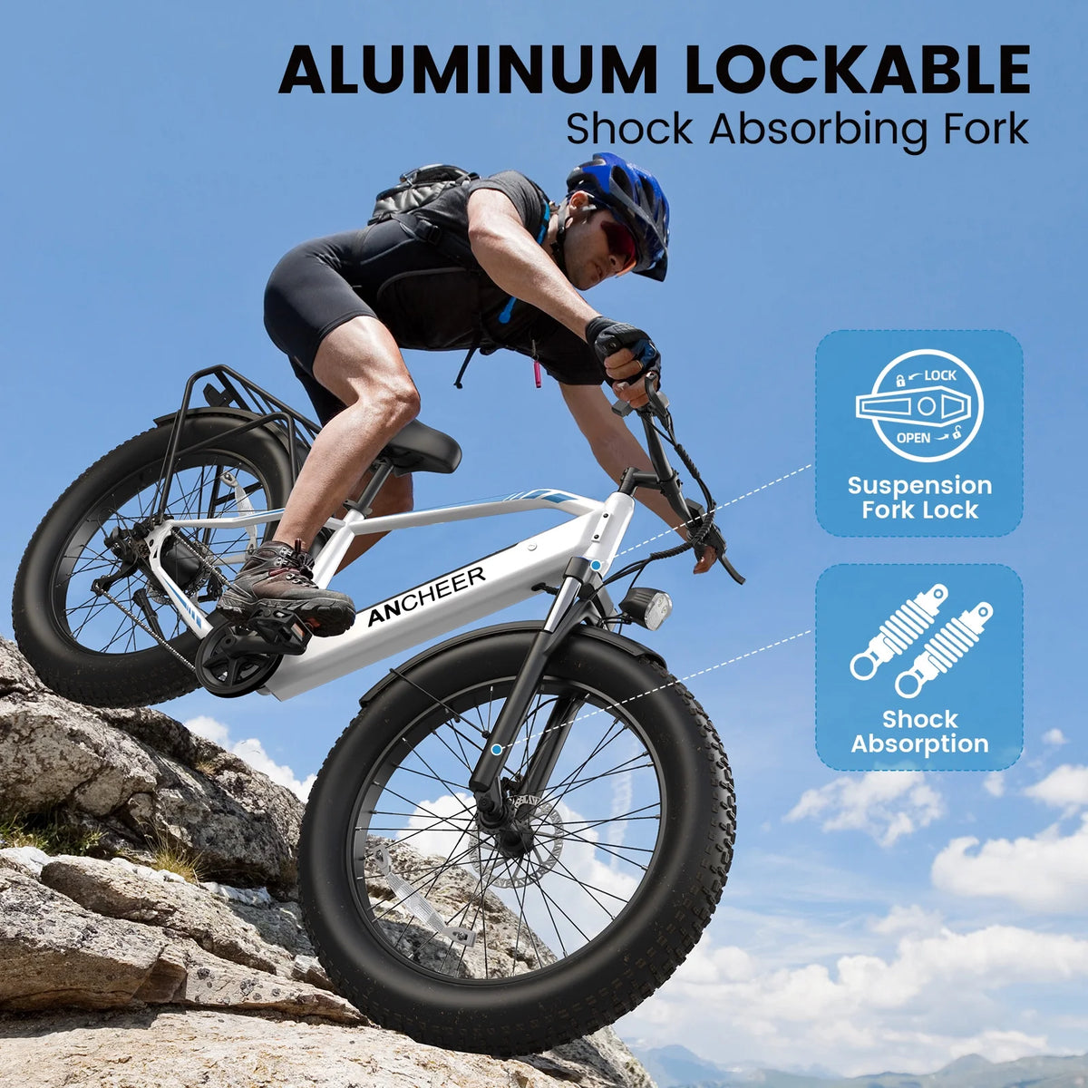 ANCHEER Electric Bike for Adults Peak 1000W Electric Bicycle 48V 15AH Battery Electric Bike 26" x 4.0" Fat Tire - image 19
