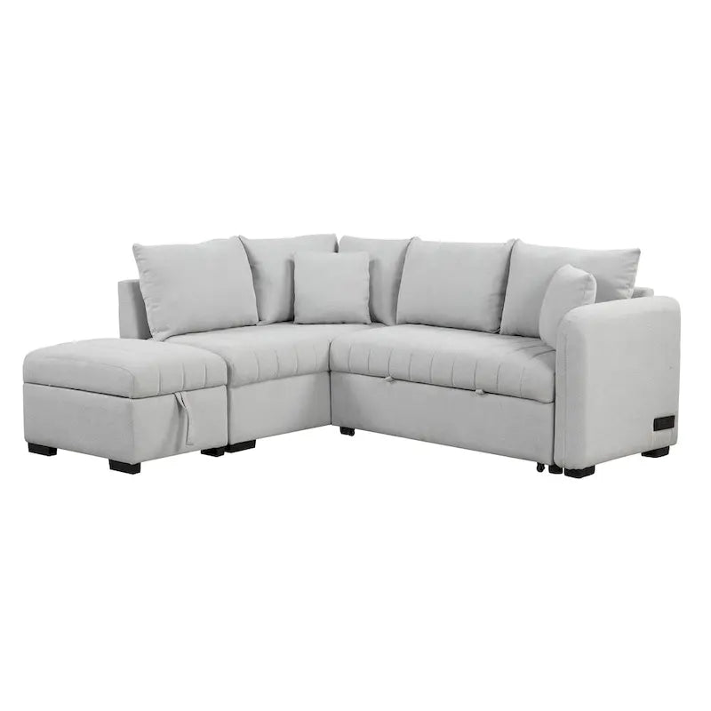 Roomfitters L-Shaped Sleeper Sofa with USB Ports, Power Outlets, and Versatile Storage Ottoman - image 30