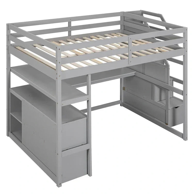 Merax Loft Bed with Integrated Desk and Storage Shelves - image 22