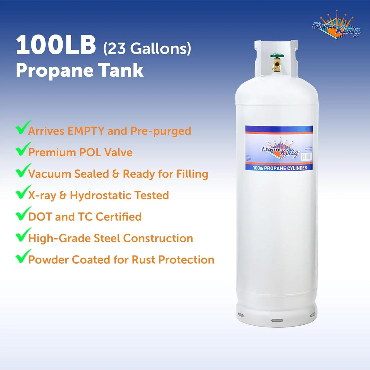 100Lb Steel Propane Tank Cylinder with Pol Valve - image 4