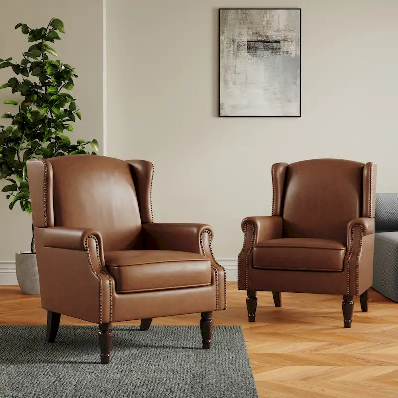 Pair of Stylish Upholstered Accent Chairs with Patterns for Living Room - image 18
