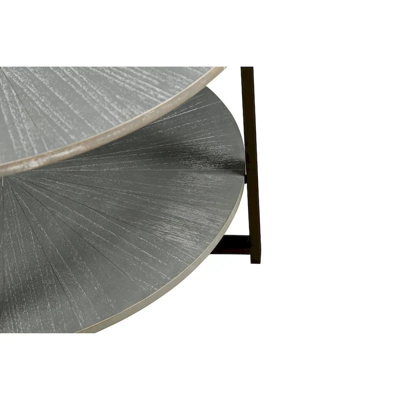 Two-Tier Round Coffee Table with Storage - image 14