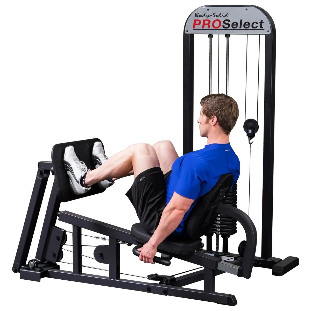 Body Solid Pro Select Leg Press GLP STK/3 with 310 lb Stack, Oversized Rubberized Footplate, Double Beam Design, Commercial Bearings - image 1