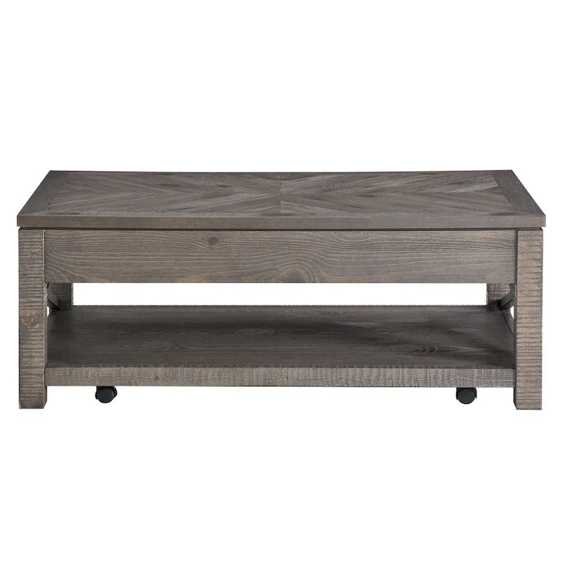 Lift Top Coffee Table with Hidden Storage and Shelf - image 3
