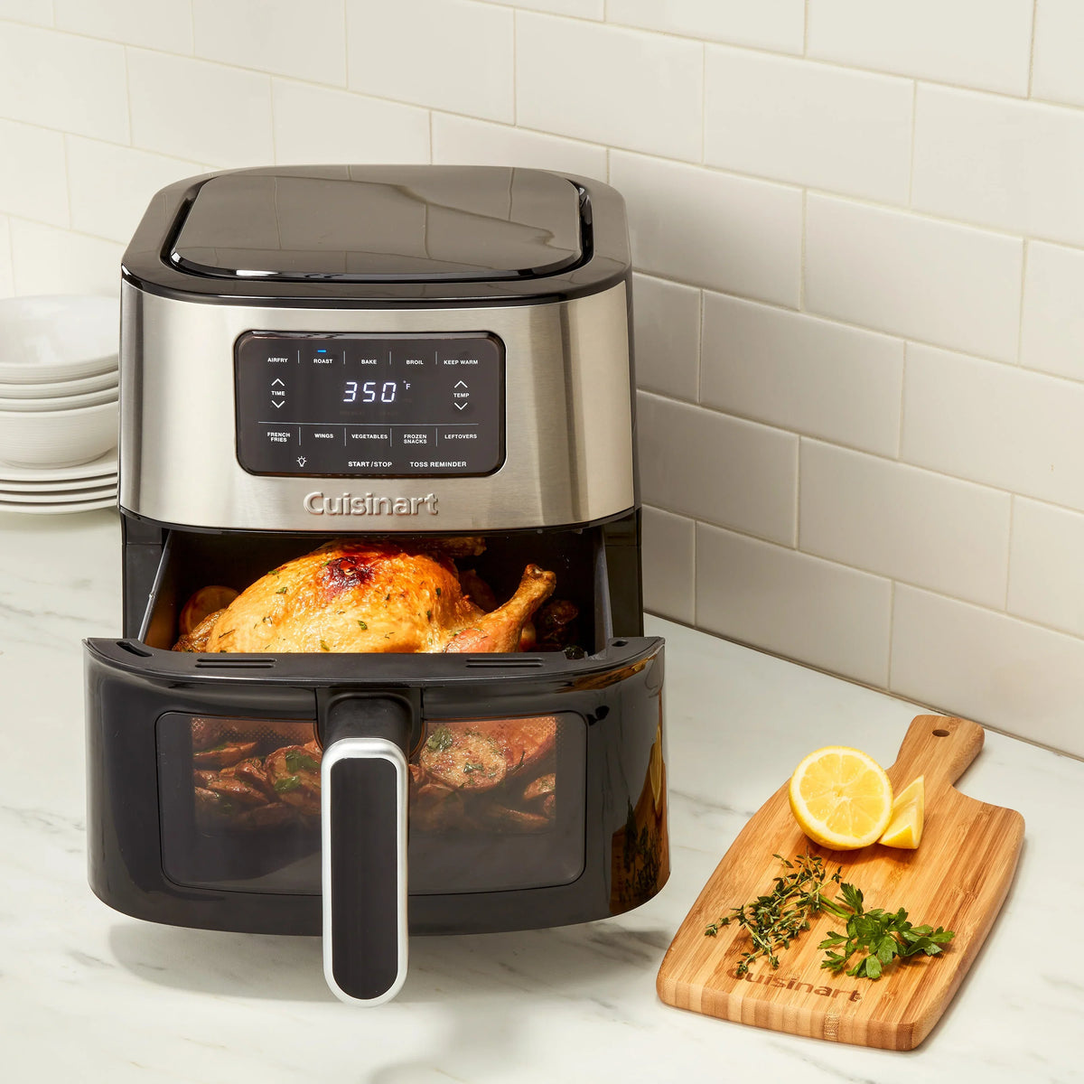 Open Box Cuisinart Air Fryer Oven - 6-Quart Basket Stainless Steel Air Fryer - Dishwasher-Safe Parts with 5 Presets - Roast, Bake, Broil, Air Fry and Keep Warm - Quick and Easy Meals - AIR-200 - image 4