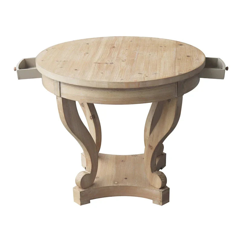 Small Round Dining Table with Curved Legs in Farmhouse Style - image 7
