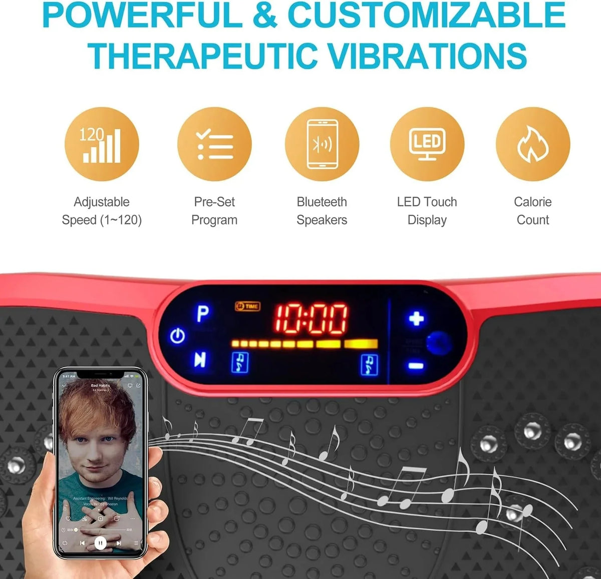 Vibration Plate Fitness Platform Exercise Machine Vibrating Lymphatic Drainage Shaking Full Body Shaker Workout Vibrate Stand Shake Board Sport Gym for Weight Loss Fat Burner for Women Men - image 48