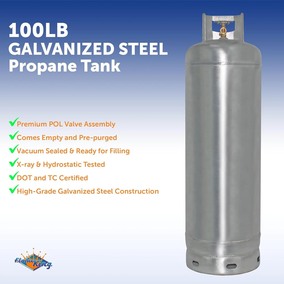 100Lb Steel Propane Tank Cylinder with Pol Valve - image 10