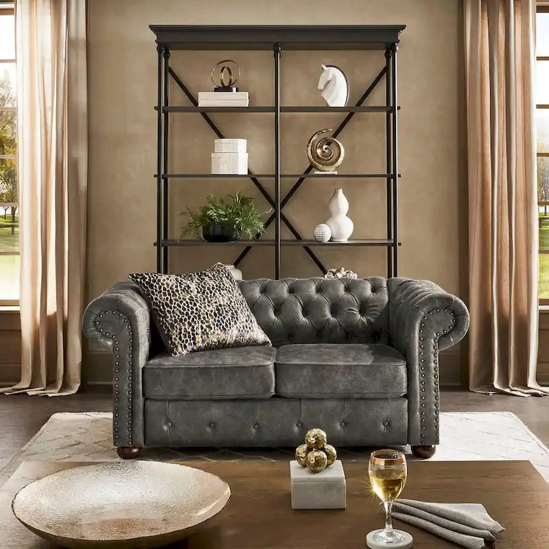 iNSPIRE Q Artisan Knightsbridge Tufted Chesterfield Loveseat - image 7