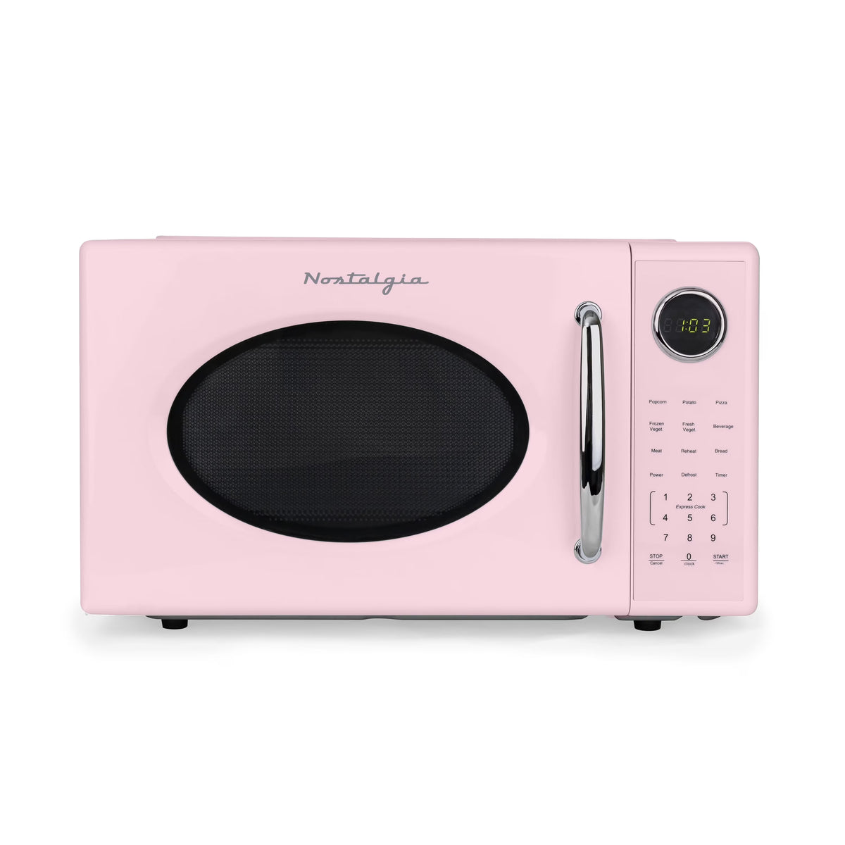 Nostalgia Retro Microwave Oven - 1.1 Cu Ft & 1000-Watt Countertop Size with Glass Turntable, Child Safety Lock, 8 Auto-Cook Programs & Digital Clock - Black - image 5