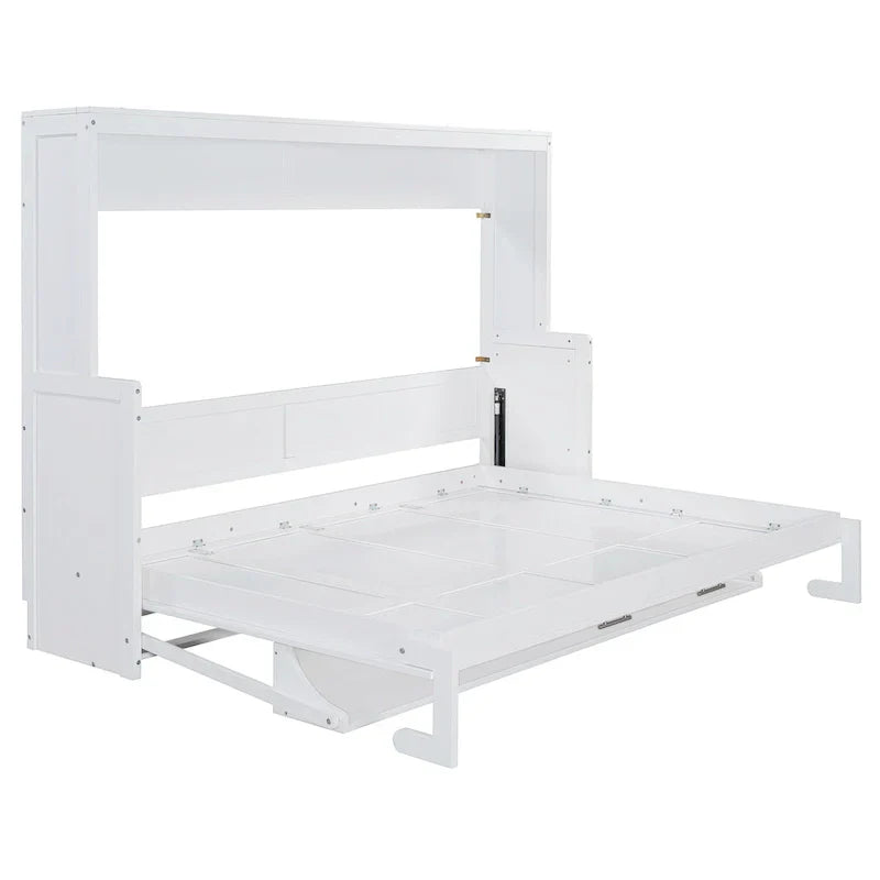 Queen/Full Size Murphy Bed with Hydraulic Lift and Integrated Desk Design - image 10
