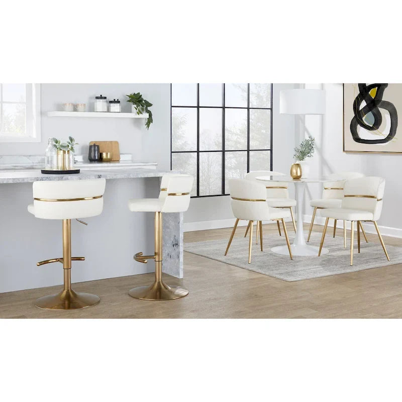 Set of 2 Silver Orchid Lena Adjustable Bar Stools with Rounded T Footrest - image 33