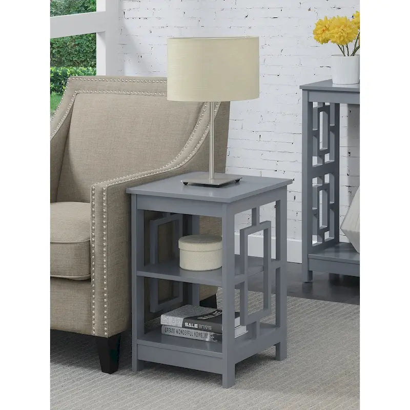 Convenience Concepts Town Square End Table Featuring Shelves - image 12