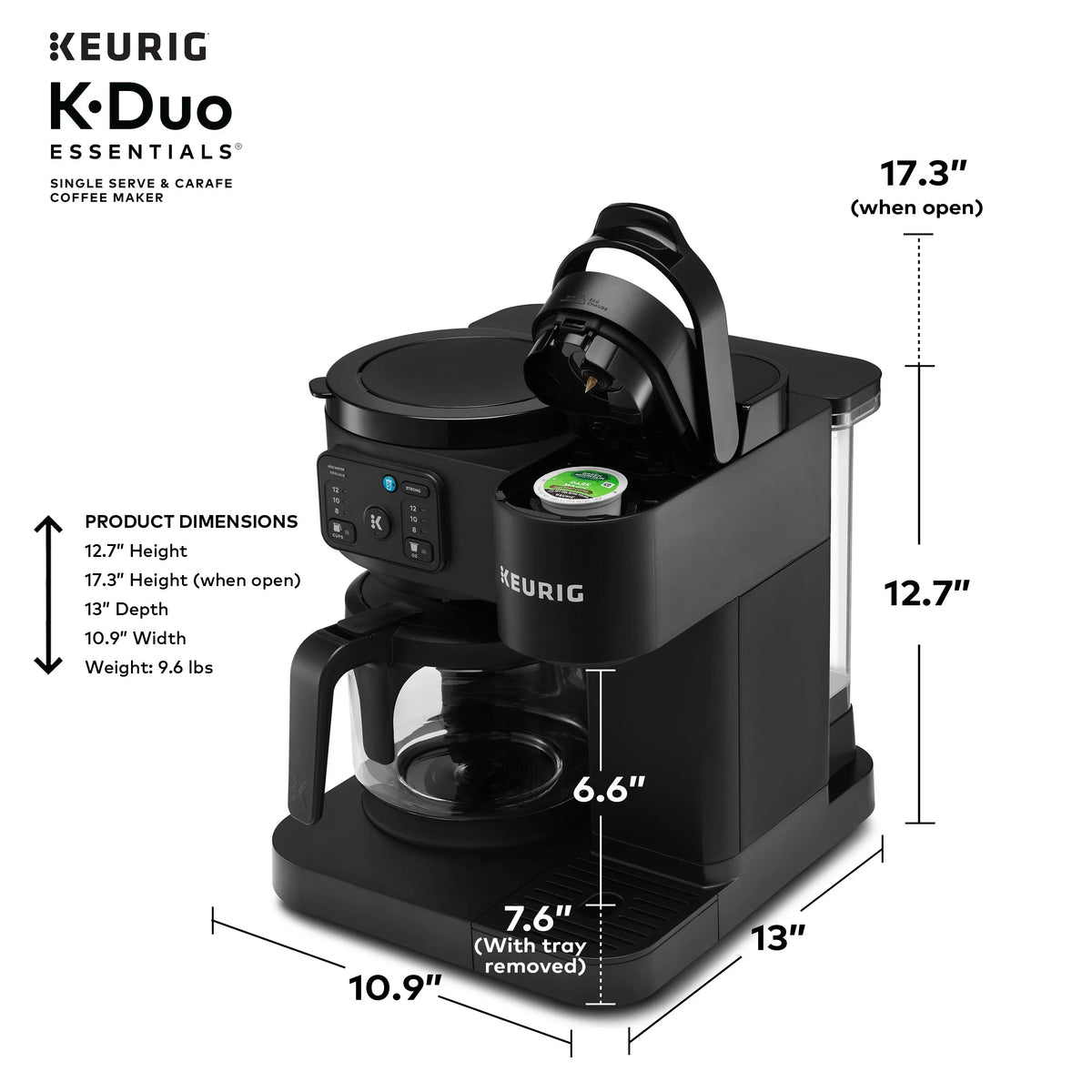 Keurig K-Duo Essentials, Hot & Iced Single-Serve K-Cup Pod Coffee Maker & Carafe,  Moonlight Grey - image 14
