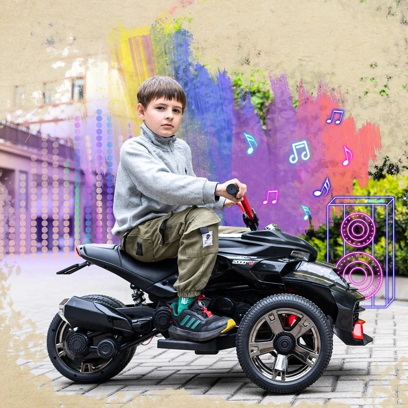 RCB 12V Electric Ride-On,Dual Motors,Music,Up to 5 mph,3 Wheel ATV Style for Kids Ages 3+,Black - image 6