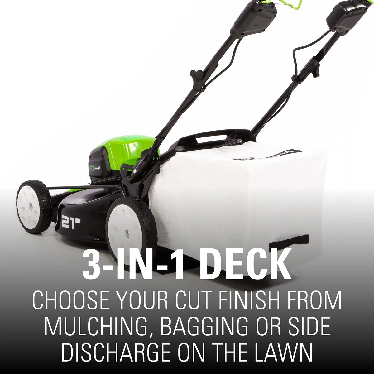 80V Battery-Powered Lawn Mower, 53 cm (21 inch), Self-Propelled, Brushless / Greenworks - image 4