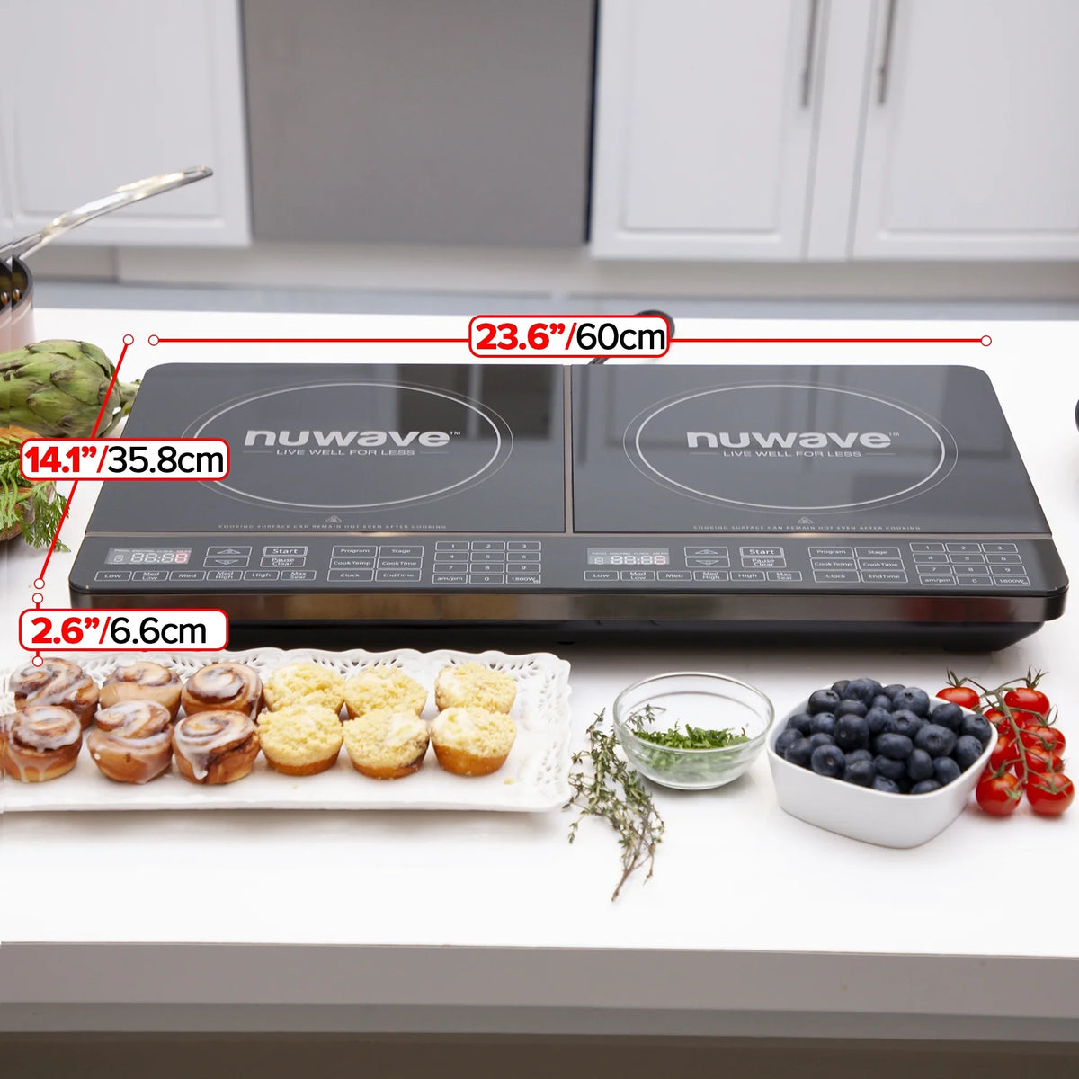 NuWave Electric Double Induction Cooktop 8- Portable Ultrathin with Sensor Touch Precision Induction Cooktop Burner, Home - image 5
